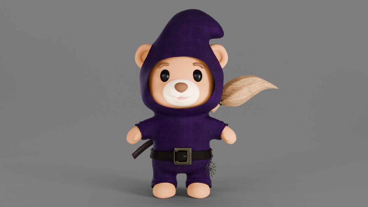 Media 1 for listing Cute Teddy Bear in Witch Costume