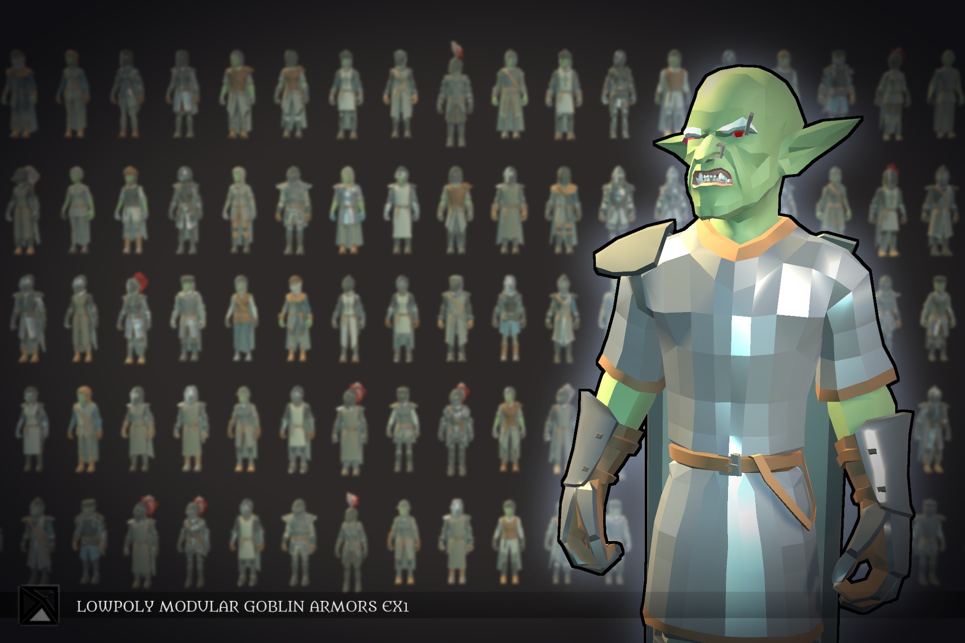 Media 1 for listing Low Poly Goblin Modular Armors Ex1 - MEDIEVAL FANTASY SERIES