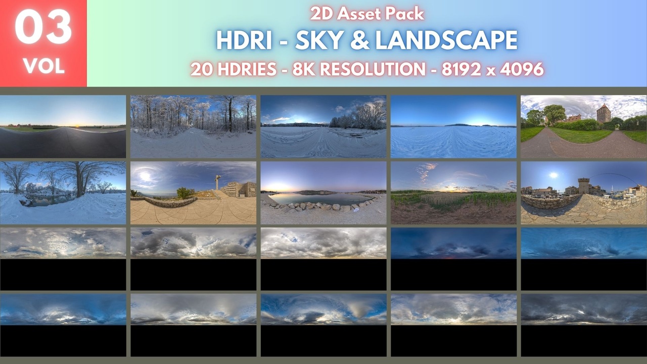 Media 1 for listing HDRI Pack 3 - 20 HDRIes - Sky & Landscape