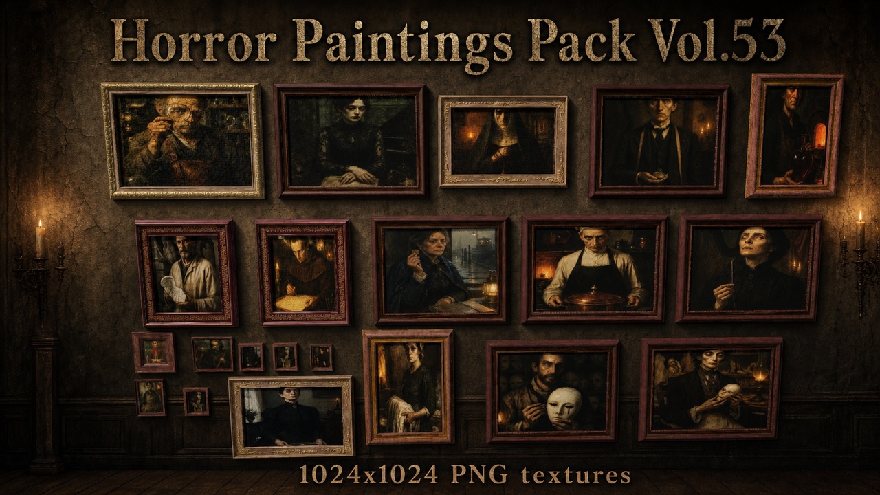 Media 1 for listing Horror Faces Paintings Pack Vol.53
