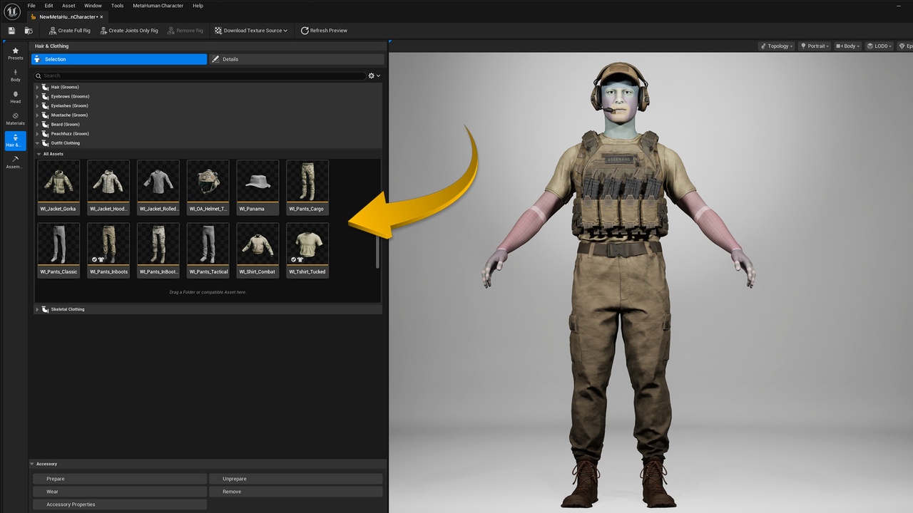Mídia 1 do anúncio Military Bundle - Metahuman