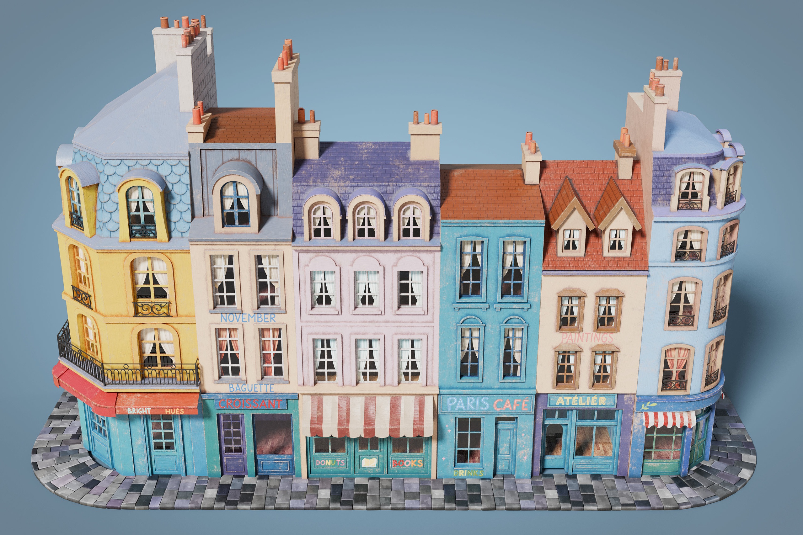 Media 1 for listing Cartoon city facades