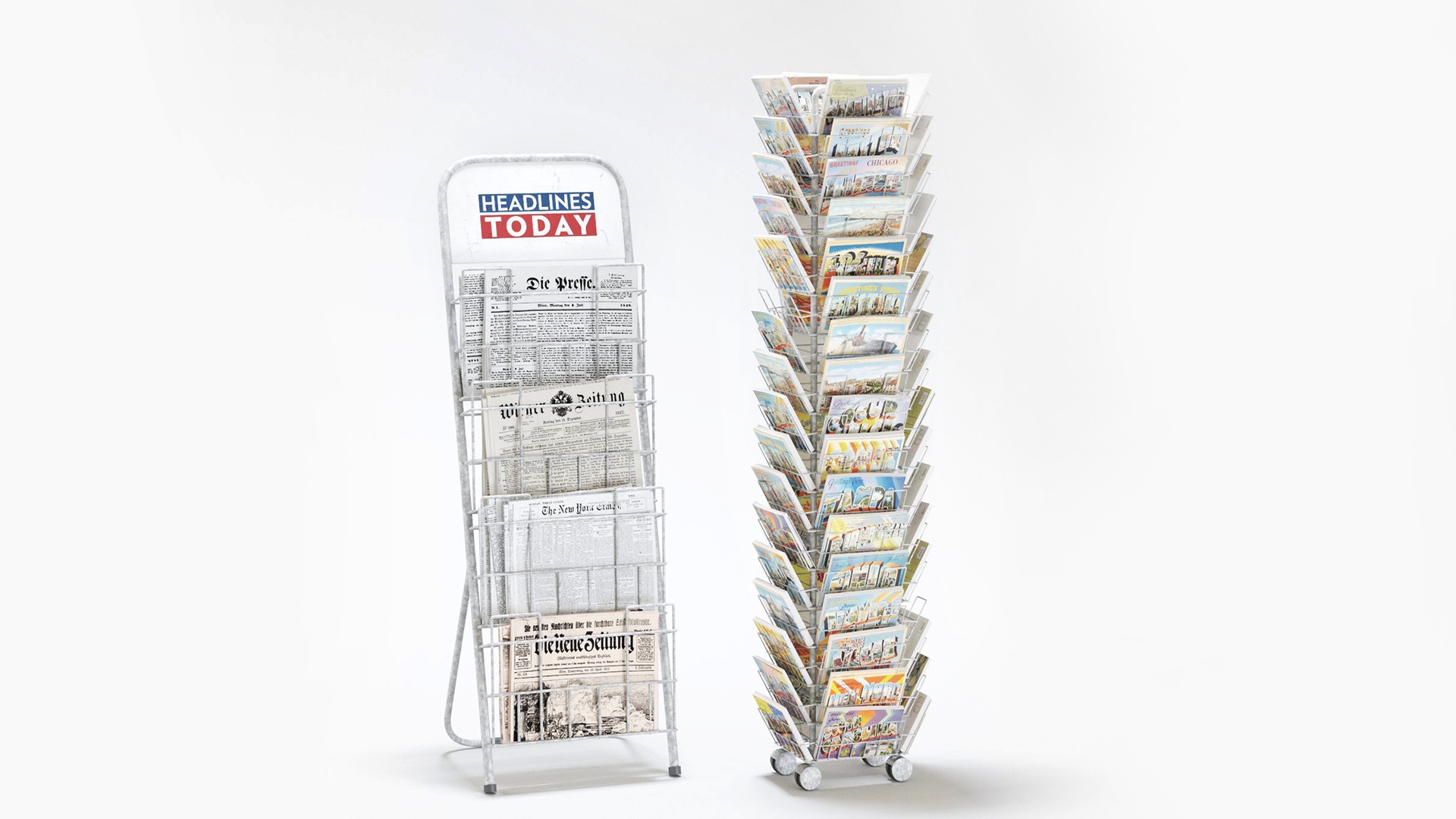 newspaper rack and postcard rack set ์ ํ ๋ฑ๋ก์ ์ํ ๋ฏธ๋์ด 1๊ฐ