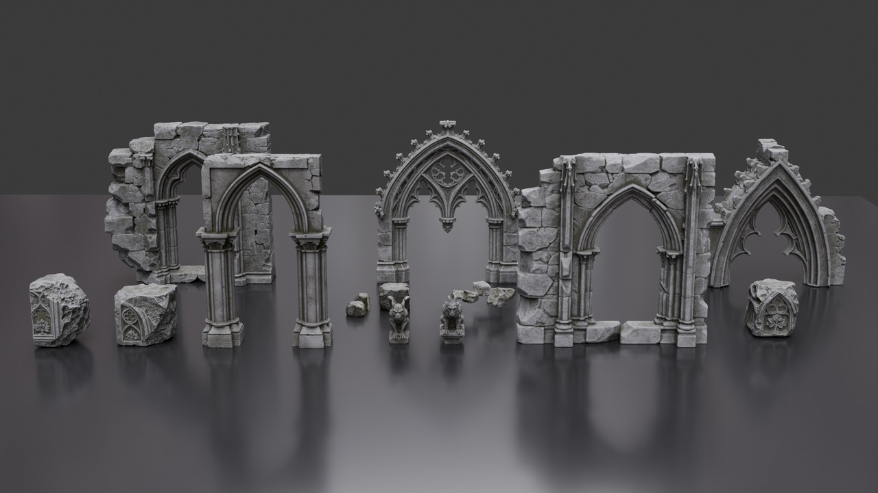 Media 1 for listing Gothic Ruins Modular Asset Pack