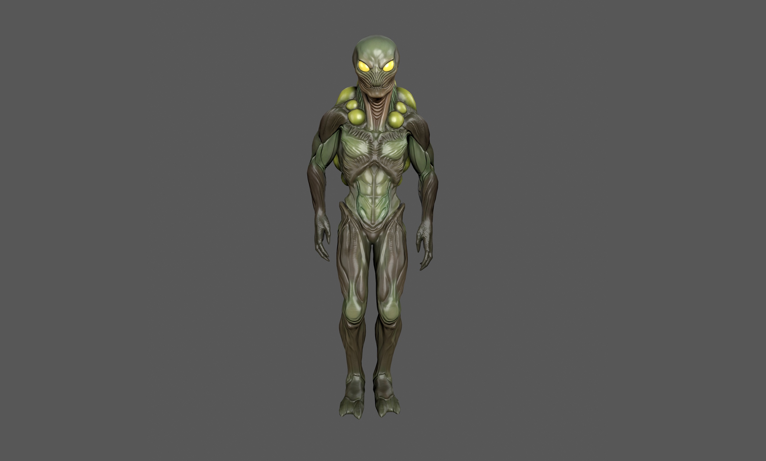 Media 1 for listing Alien Spitter – Sci-Fi Enemy Character (Rigged, Low Poly, Game-Ready)