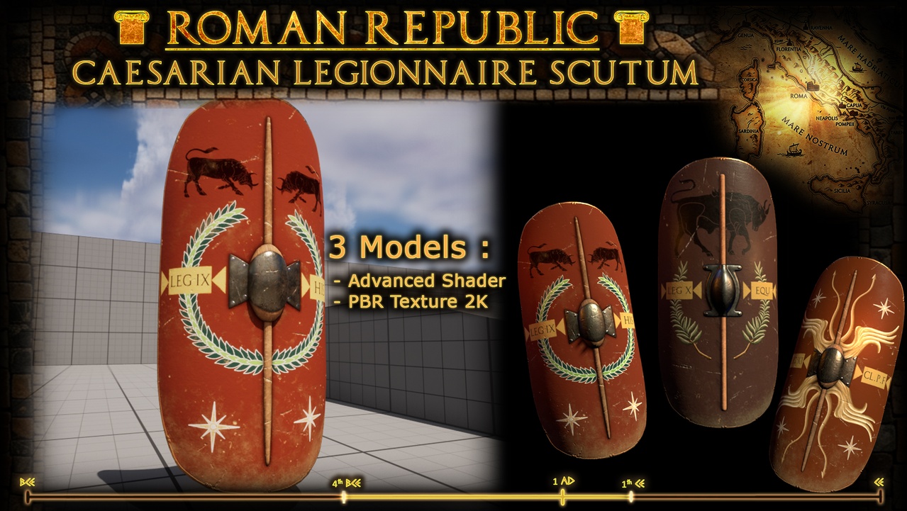 Media 1 for listing Roman Republic : Caesarian Legionnaire Scutum