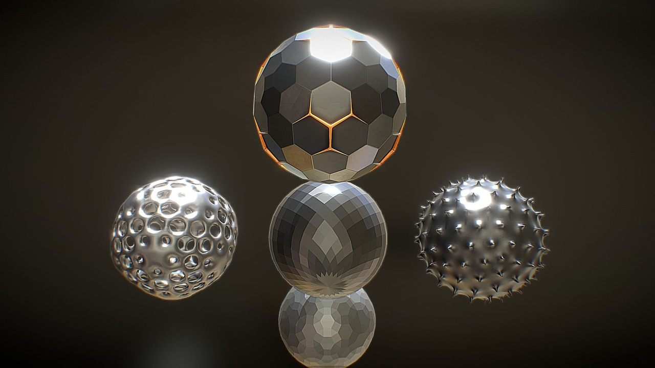 Media 1 for listing Abstract Spherical Objects - Five 3D Models