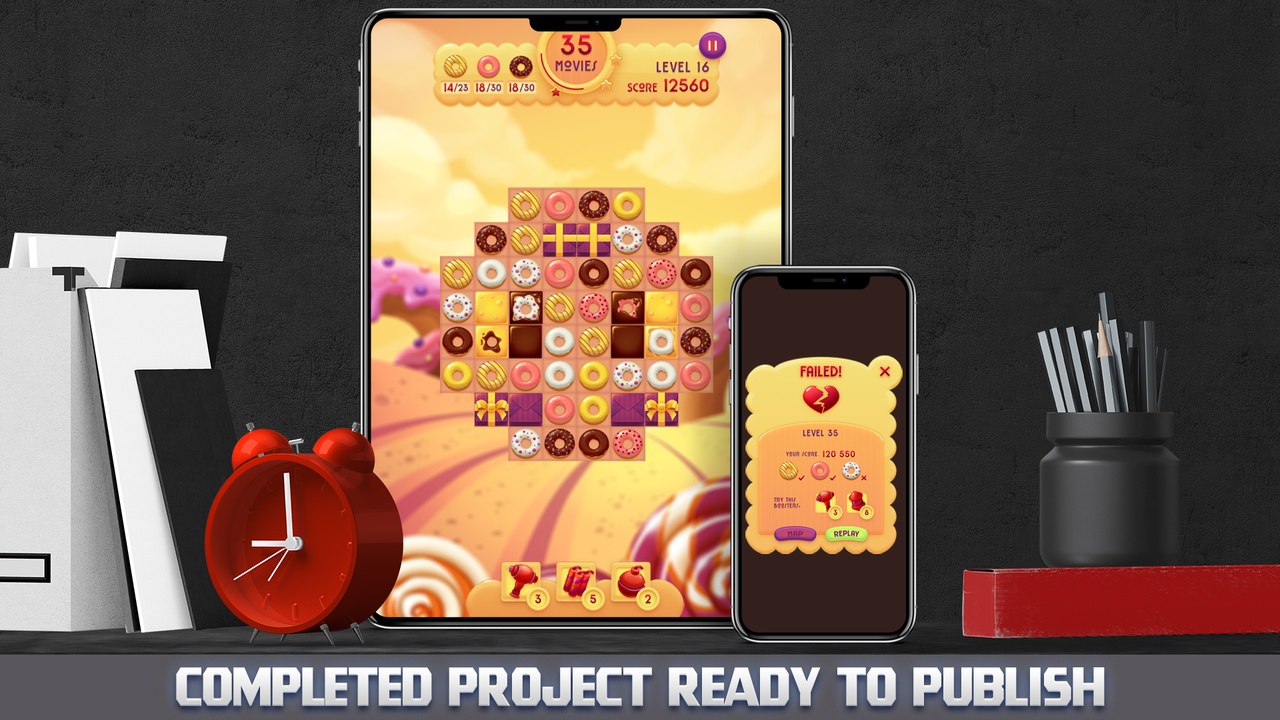 Media 1 for listing MK - Donuts Match 3 Game