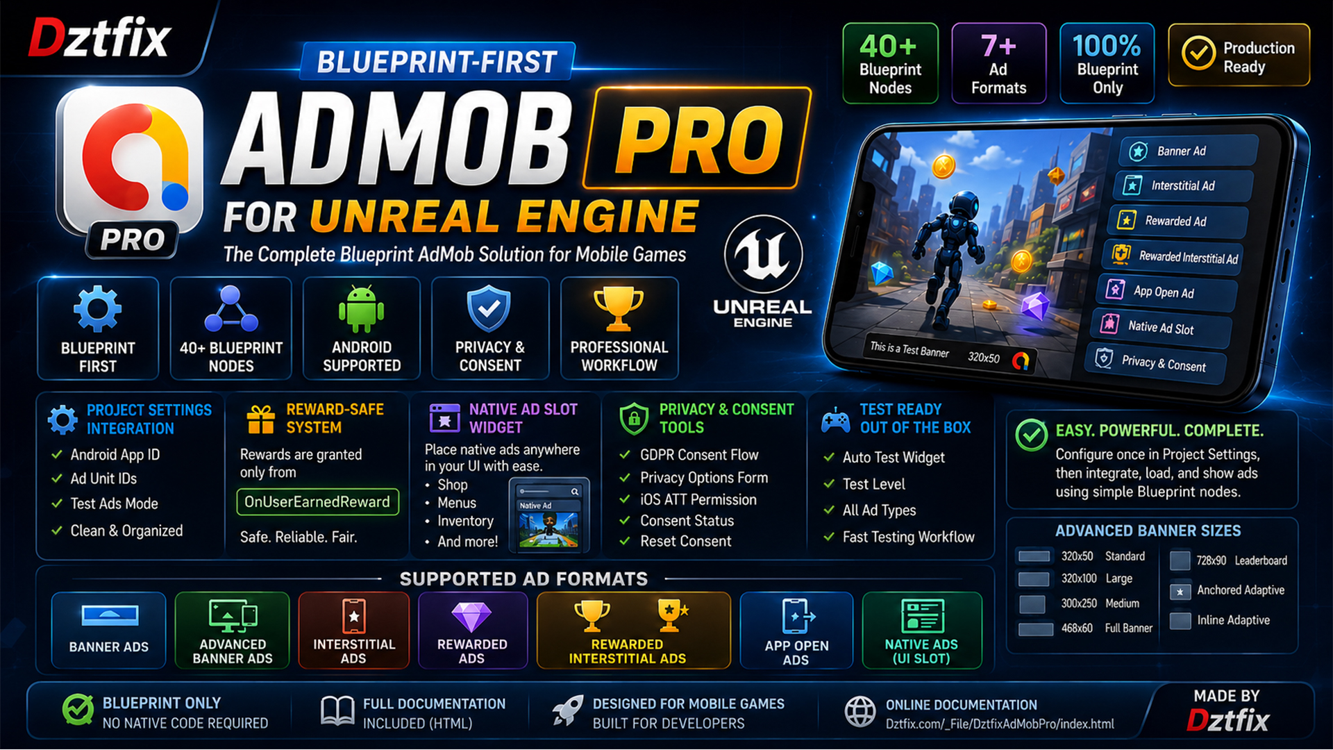Dztfix AdMob Pro - Mobile Ads Plugin for Unreal Engine | Fab
