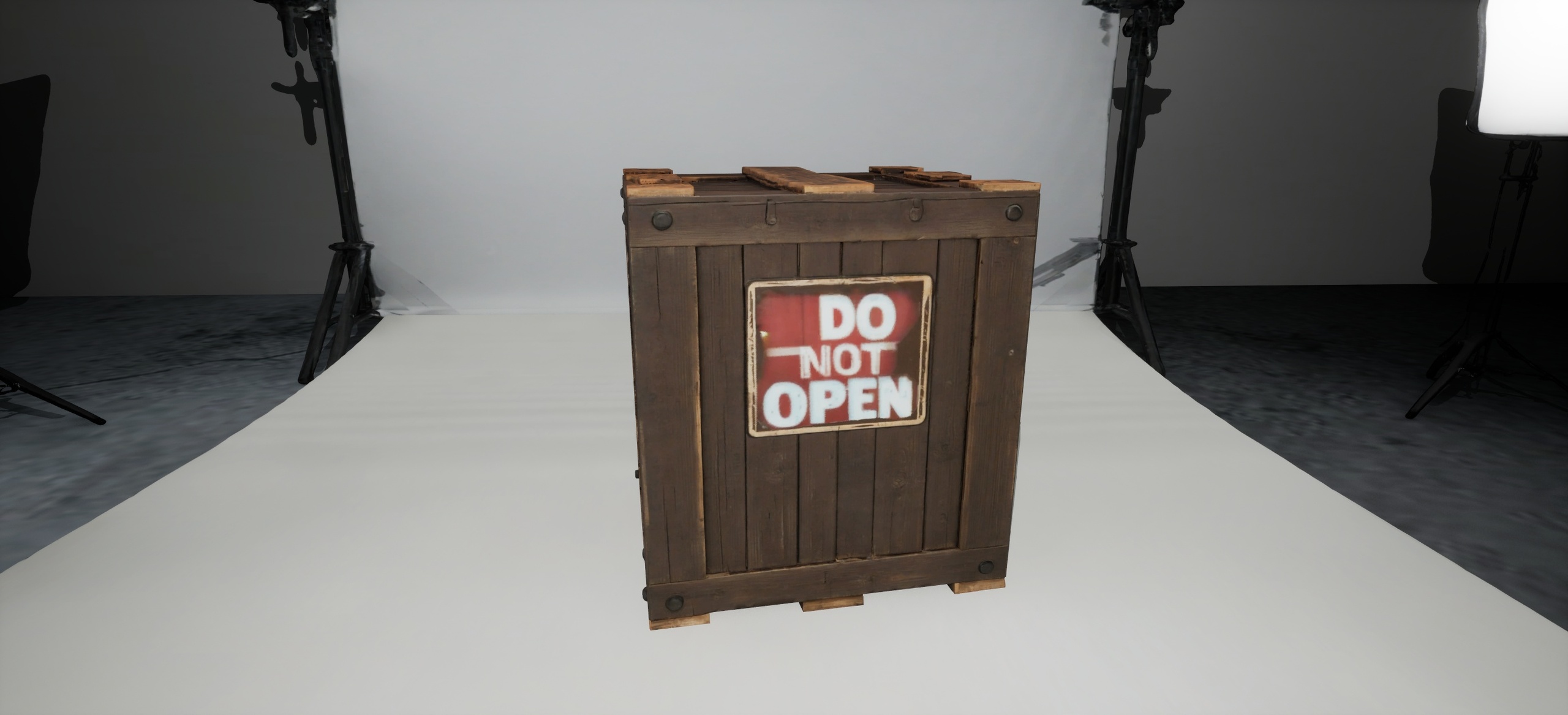 Media 1 for listing Do Not Open - Large Wooden Crate - Prop