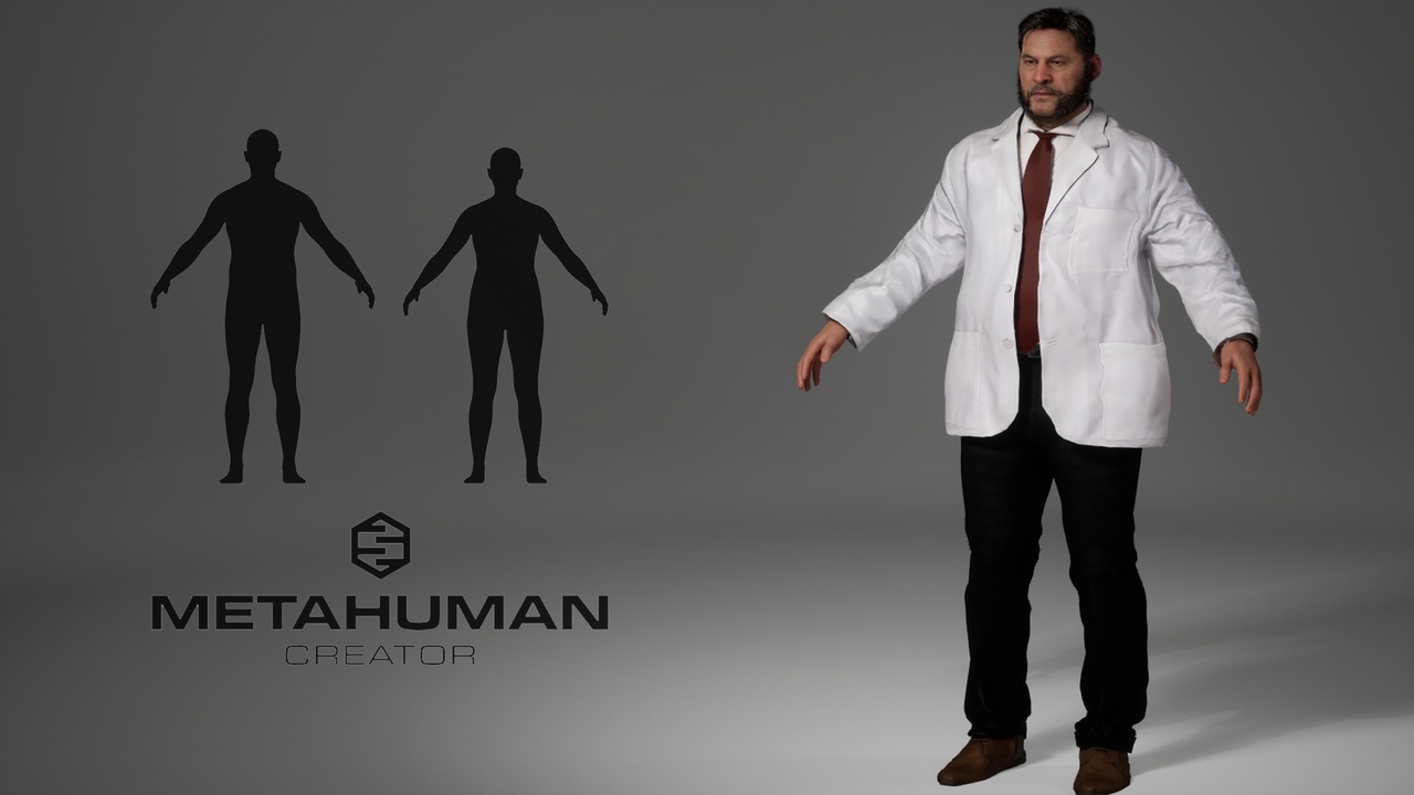 Media 1 for listing Doctor Scientist Teacher Lab Coat Clothing MetaHuman