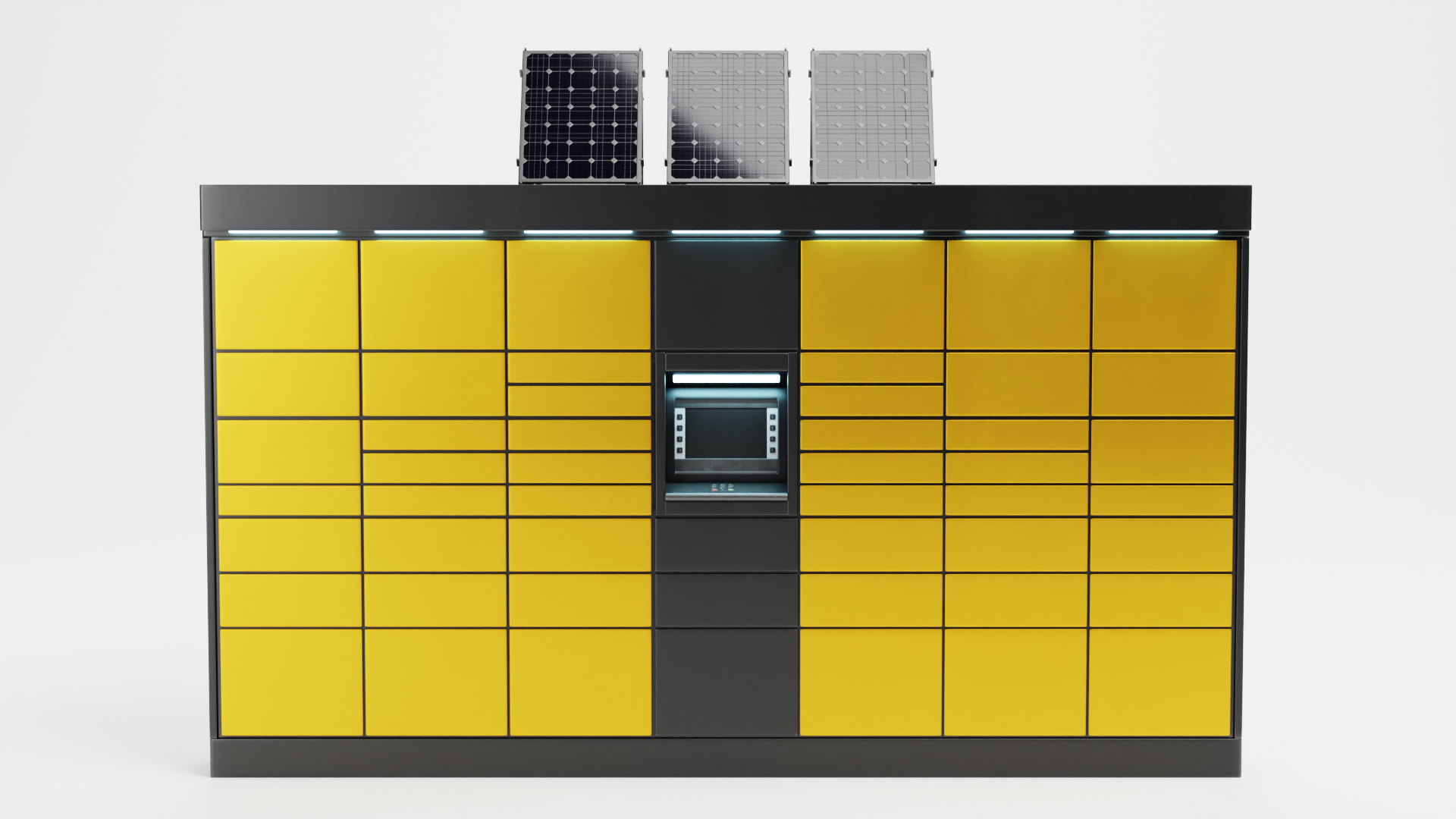 Locker Screen Panel Parcel Locker V3 - Package Delivery Station with Solar Panels | Fab