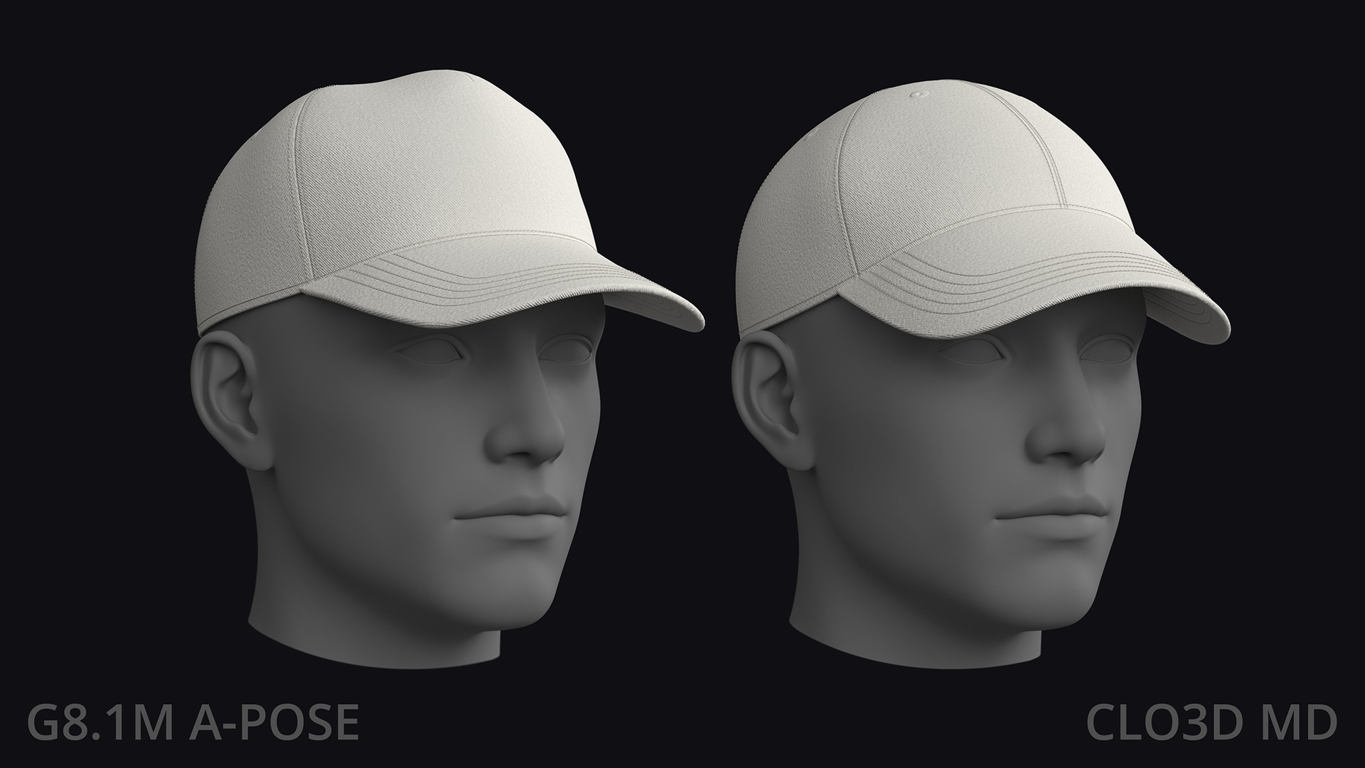 Media 1 for listing BASIC CAPS (5 & 6 panel) – zprj obj fbx highpoly