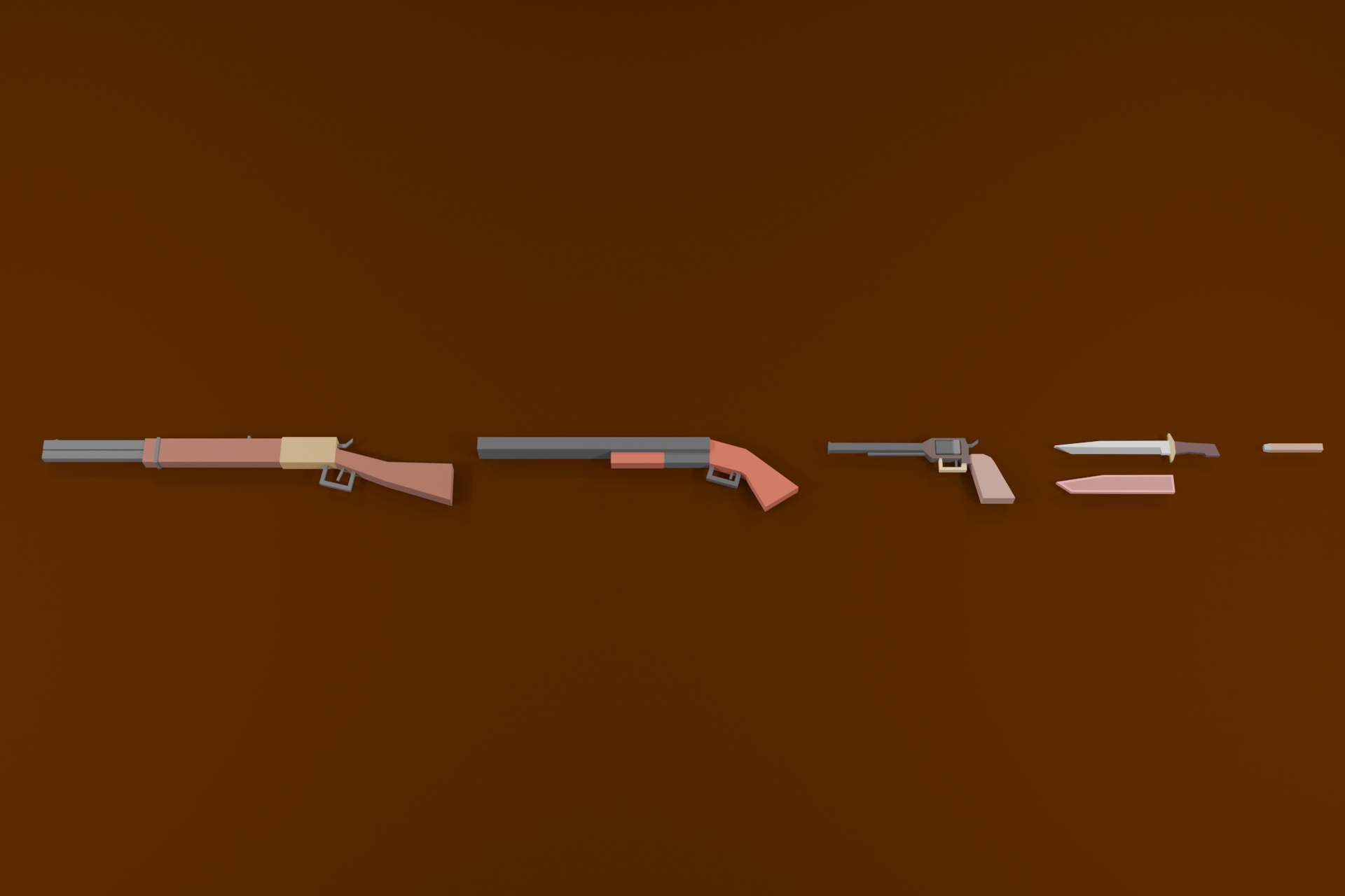 Media 1 for listing Low Poly Western Weapon Pack - Wild West Guns & Props