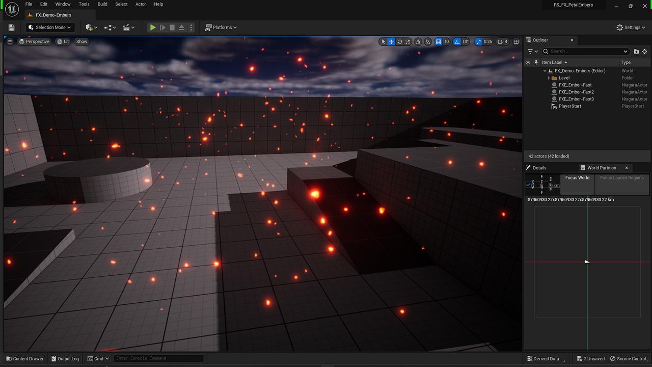 Media 1 for listing Unreal5 Niagra VFX: Custom Petals/Ember Particle Textures -