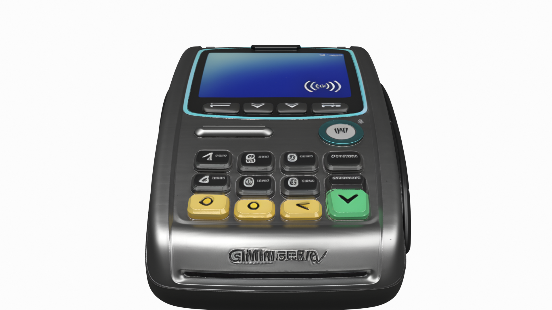 Detailed 3D of Contemporary Bank Card Reader Terminal Chip Slot | Fab