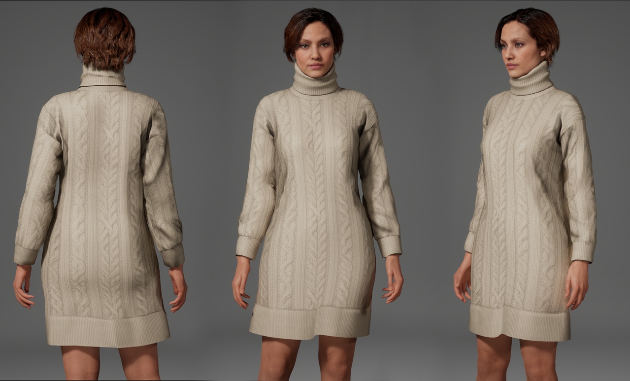 Media 1 for listing Sweater Dress - Metahuman Compatible - Blender & Fbx Files
