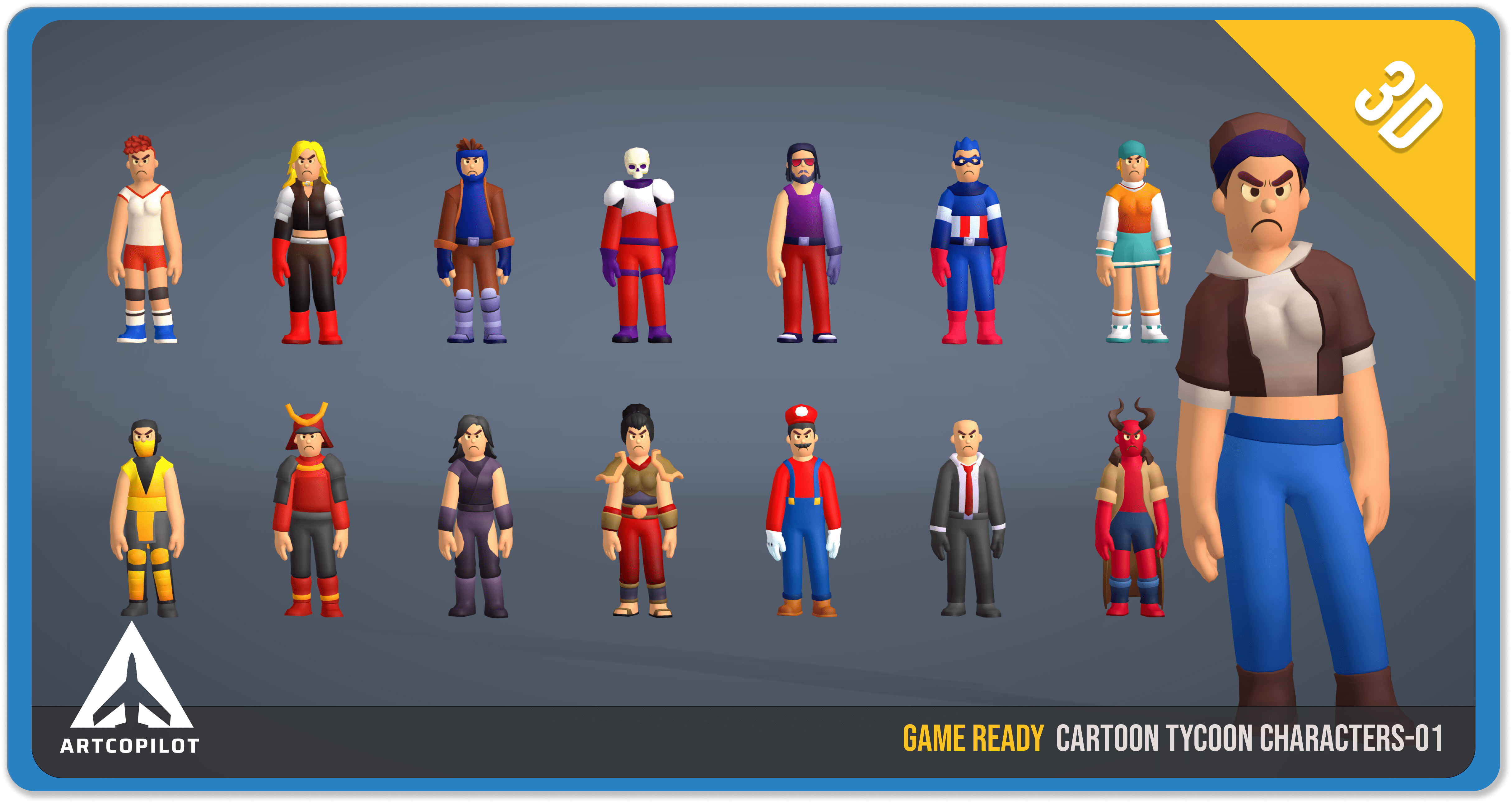 Cartoon Characters Hero Pack 01 | Fab