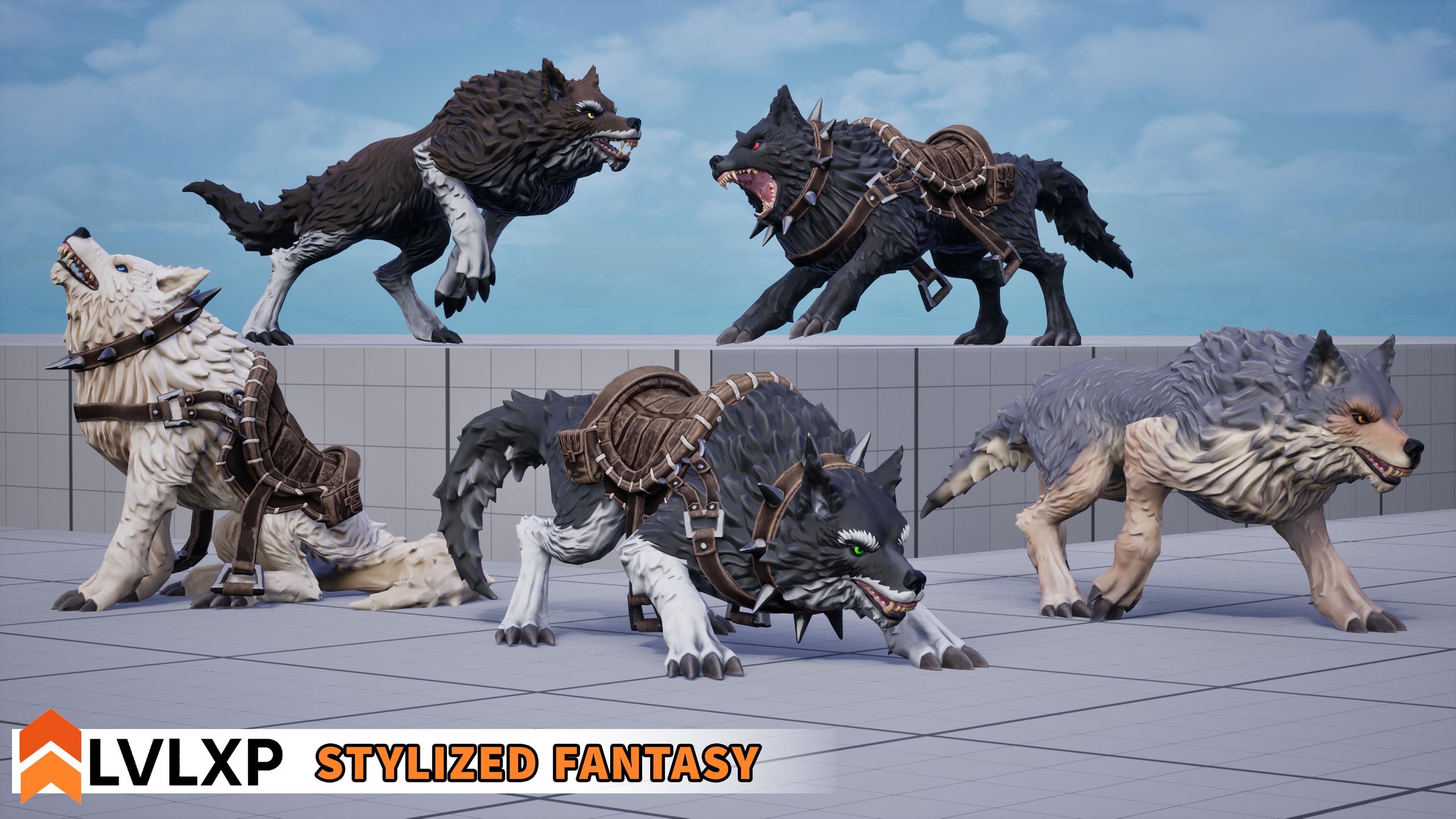 Media 1 for listing Stylized Fantasy - Animated Wolf Pack