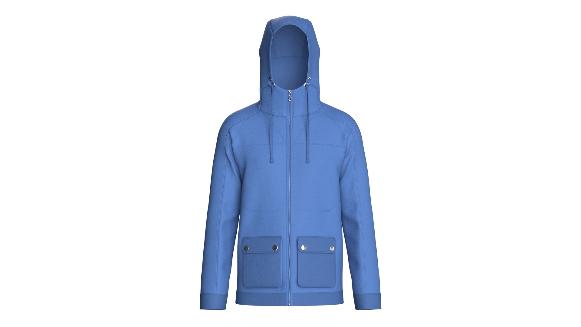 Media 1 for listing Men Zip - Up High Neck Hooded Jacket | High Poly