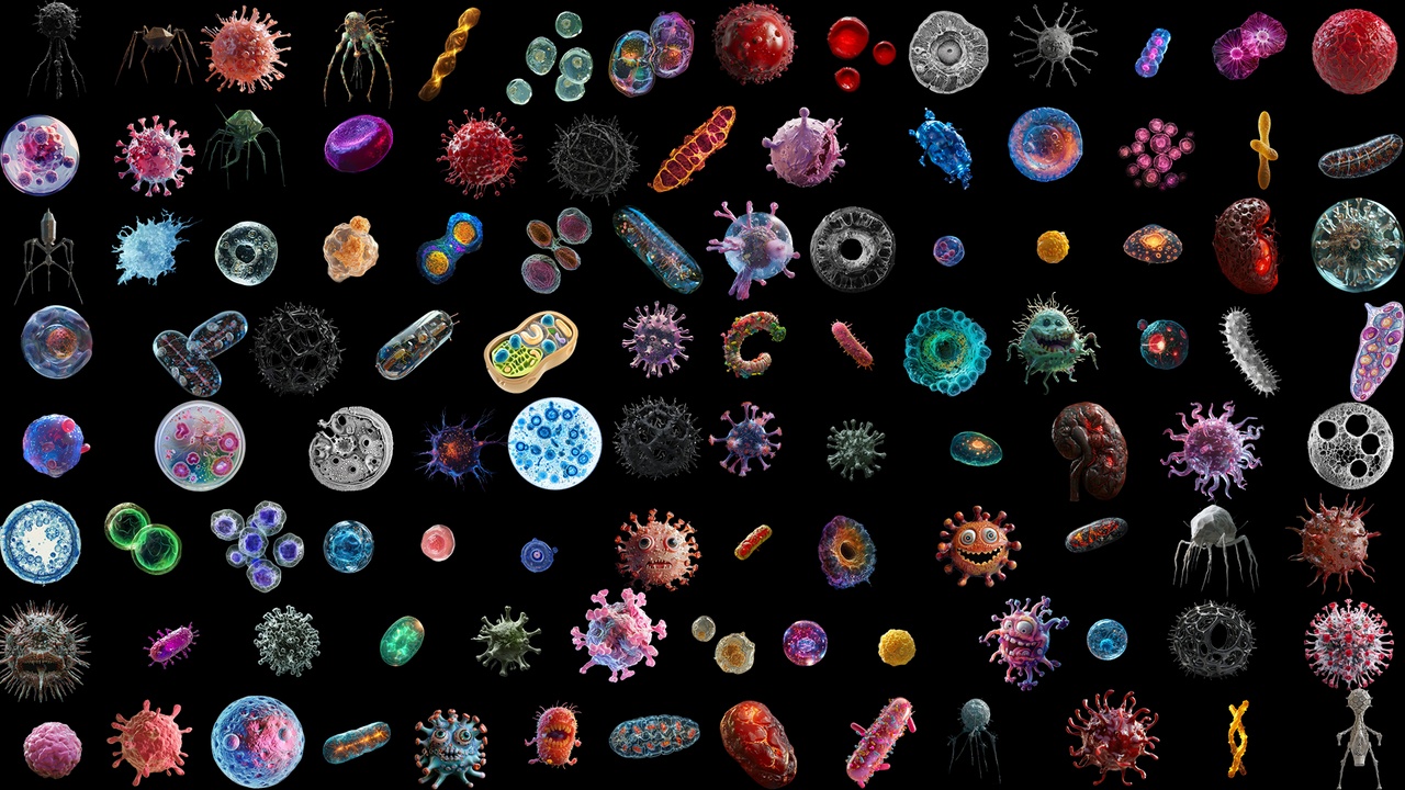 Media 1 for listing Microbiology Virus Cell Bacteria Icons