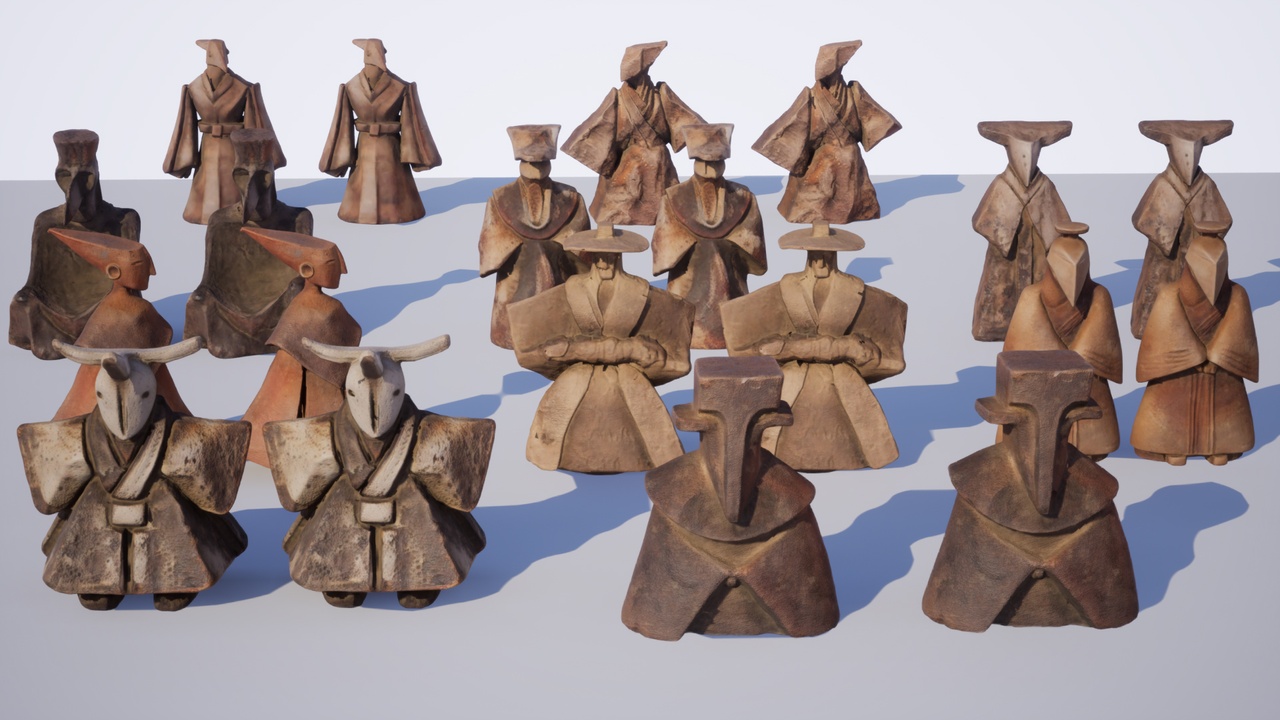 Media 1 for listing Haniwa Statue Pack Vol 02 – 10 Ancient Japanese Clay Sculptures