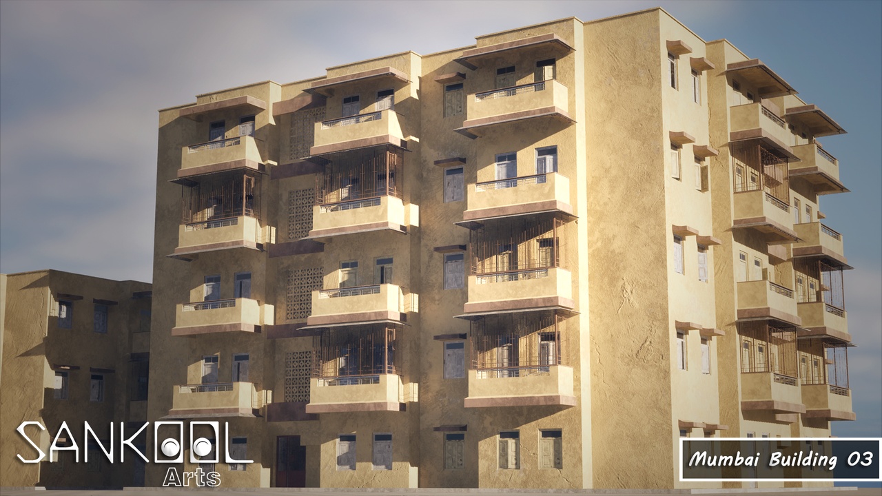 Media 1 for listing Mumbai Building 03 - Indian Gameready Asset Pack (Unreal Engine Only)