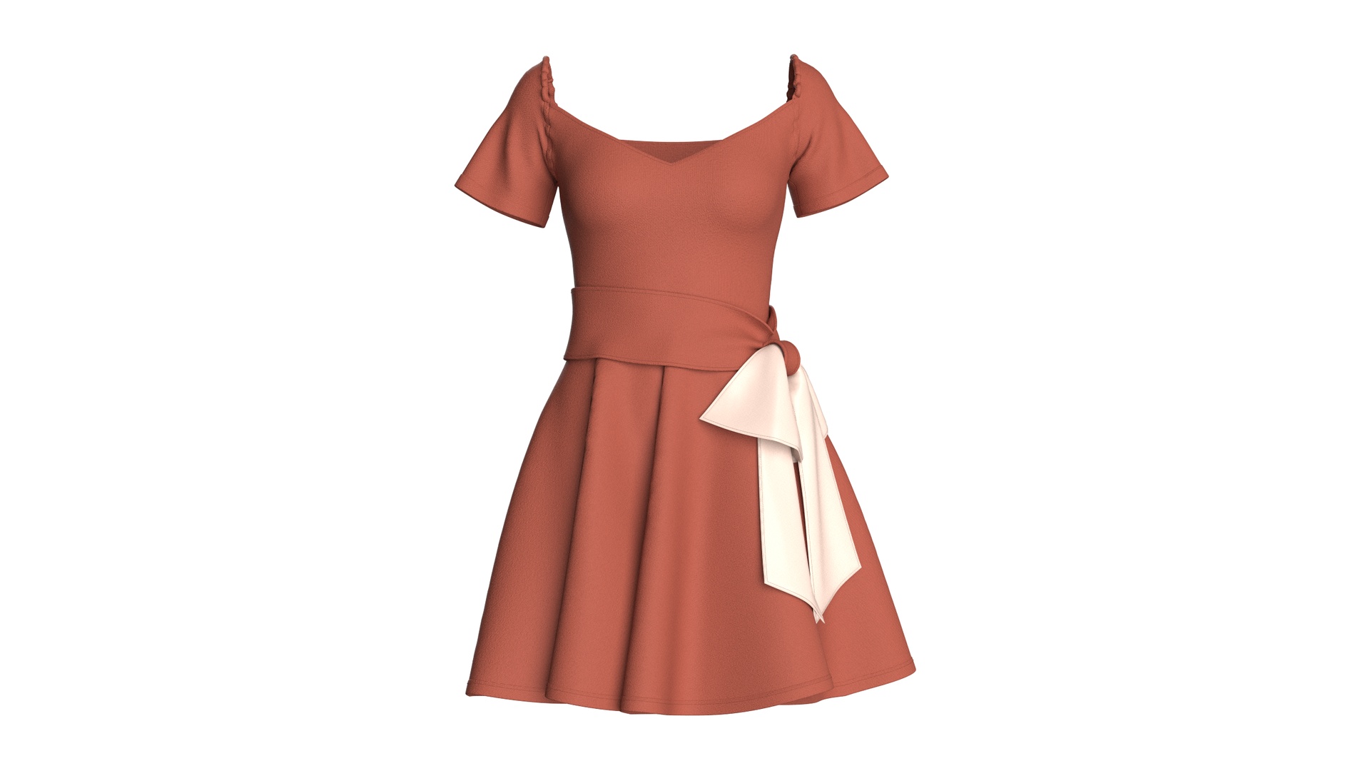 Media 1 for listing Girls Rust Blossom Skater Dress | High Poly