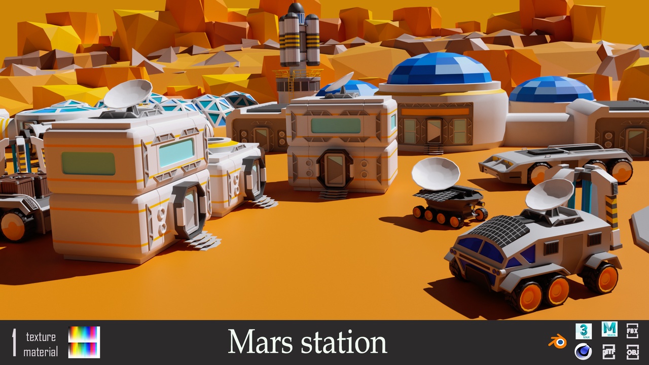 Mars Station - Low-poly asset pack 제품 등록을 위한 미디어 1개