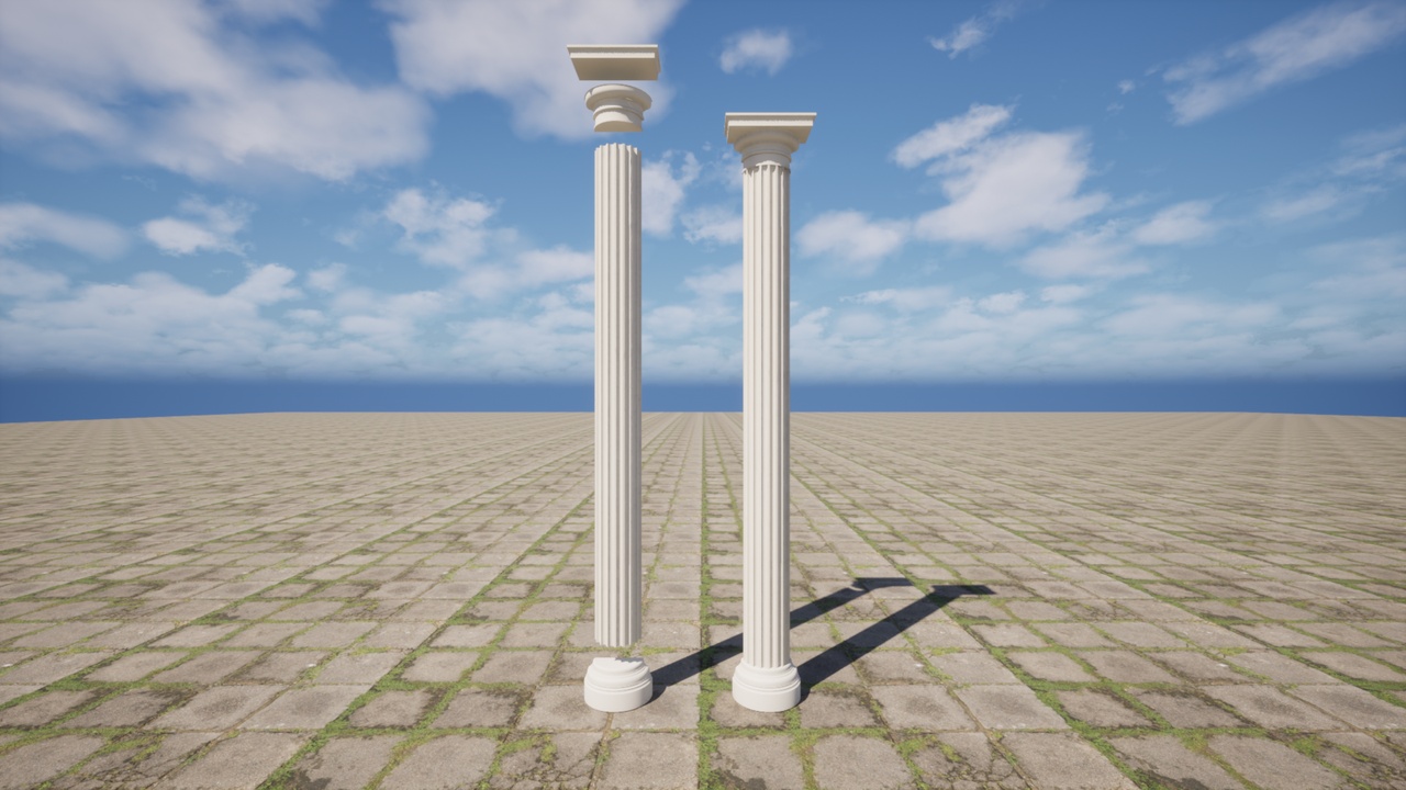 Media 1 for listing Ancient Half Column (Type A1) – Scalable 4‑Piece Modular System