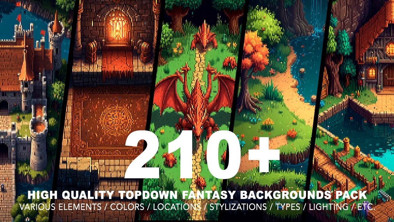 Media 1 for listing 210+ FANTASY TOPDOWN BACKGROUNDS