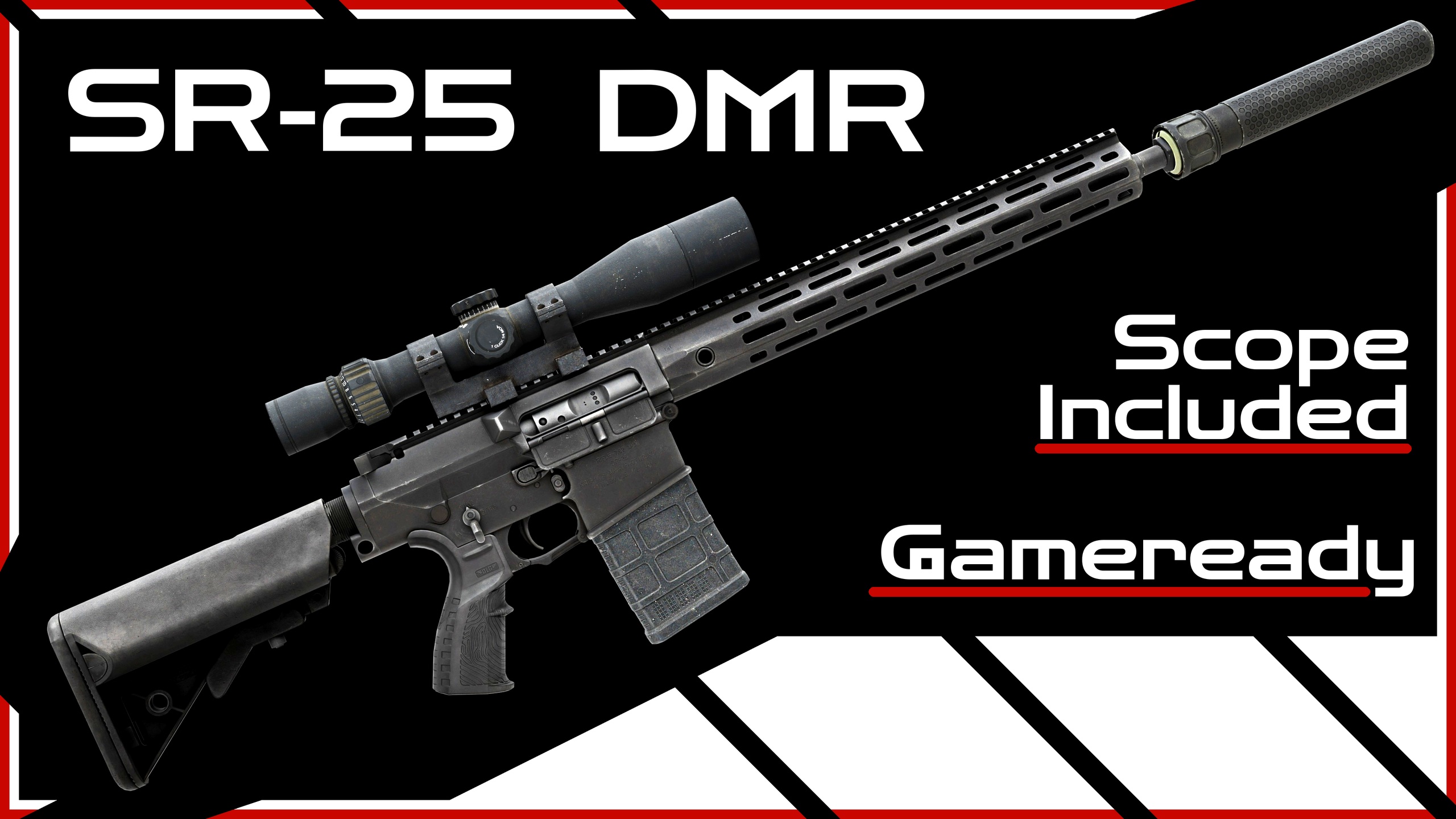Media 1 for listing SR-25 / M110 Designated Marksman Rifle - Fully Modular | Game Ready