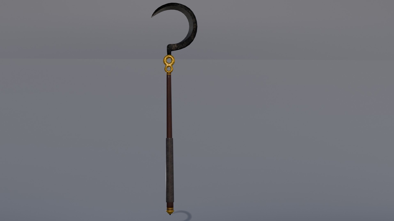 Media 1 for listing Stylized Hook Blade Polearm (Sickle Weapon) – Fantasy Medieval Weapon