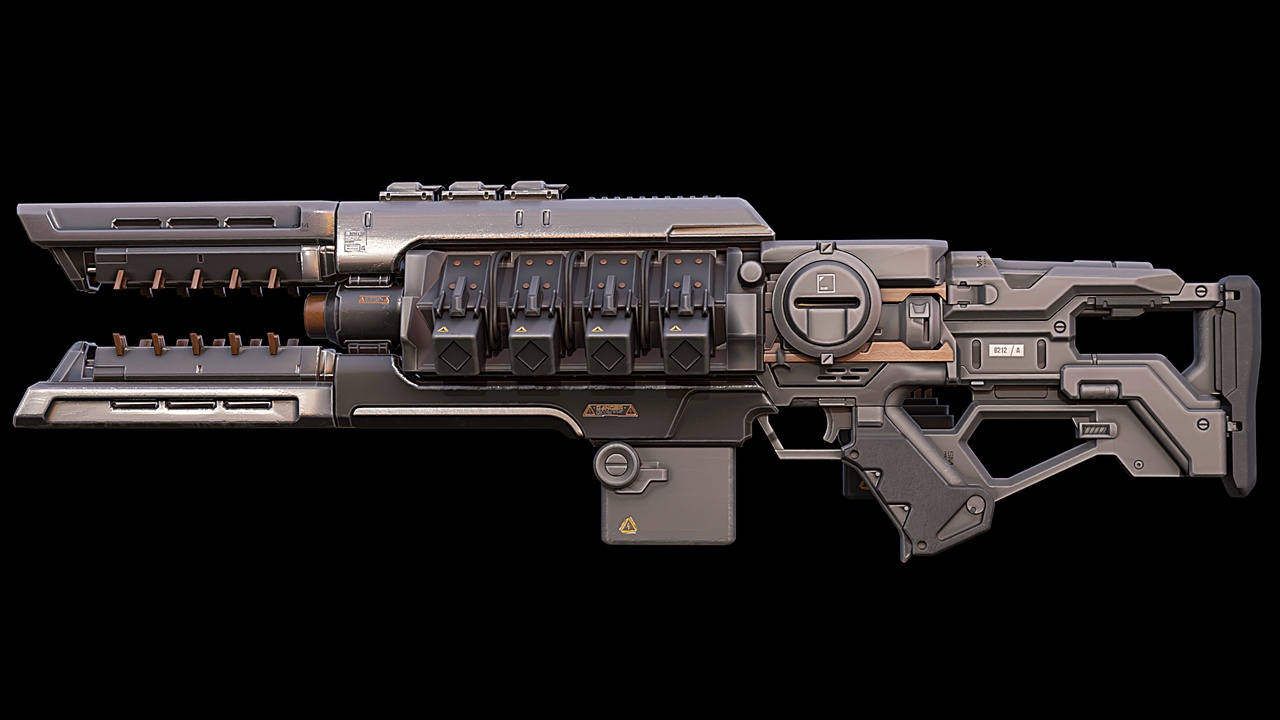Media 1 for listing Sci-Fi Heavy Railgun - Cyberpunk Plasma Cannon - Game Ready