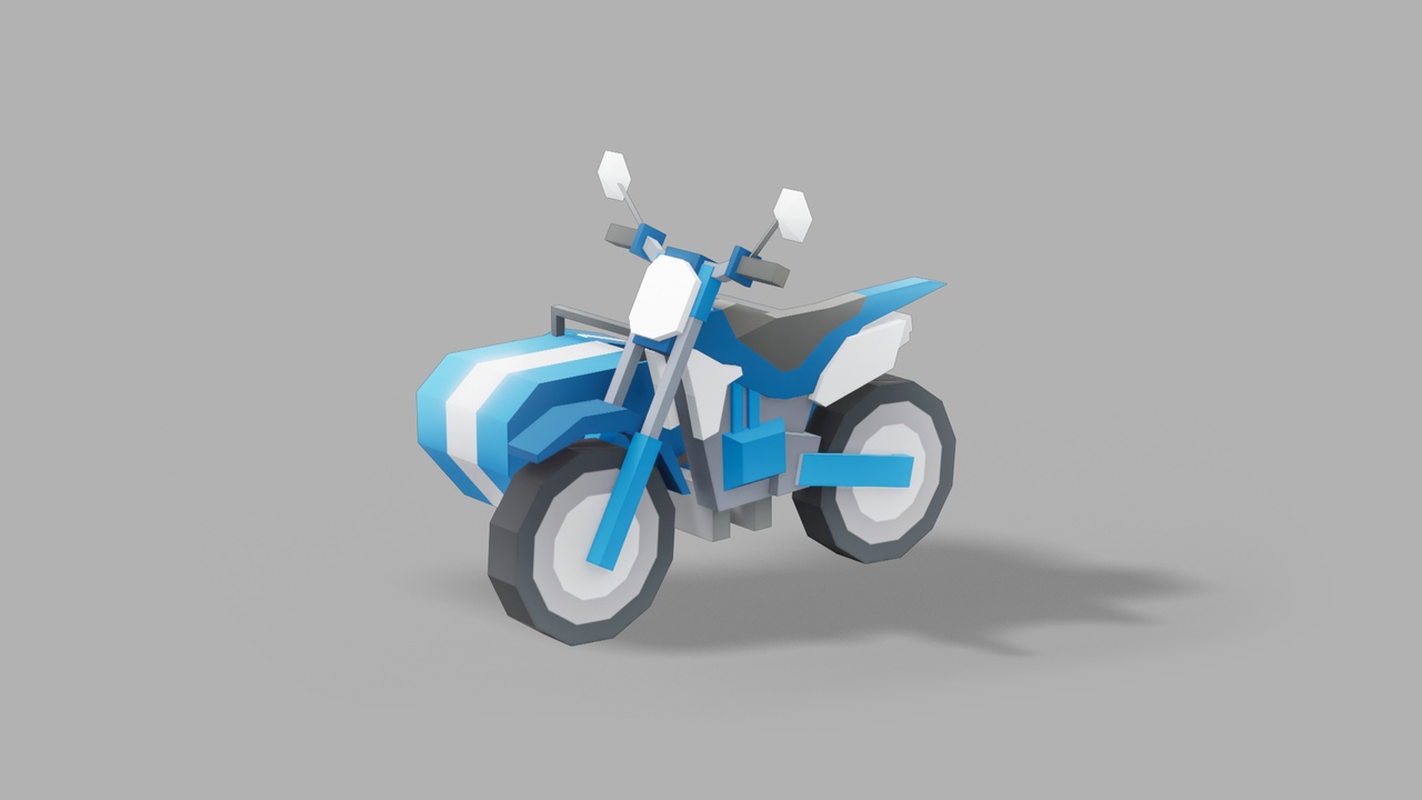 Media 1 for listing Low Poly Stylized Sidecar–Vehicle 3D Model for Unreal Environment