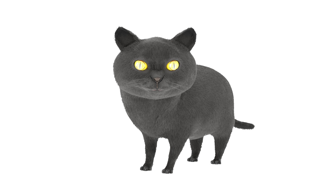 Media 1 for listing Cat 3D Model Rigged and Animated British Shorthair