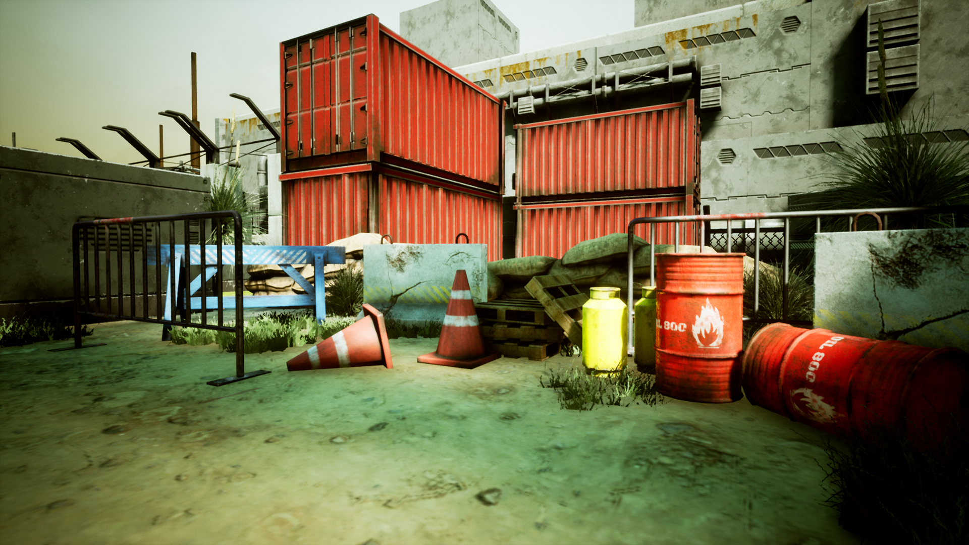 Post-Apocalypse Barrier Props – Game Ready Environment Set | Fab