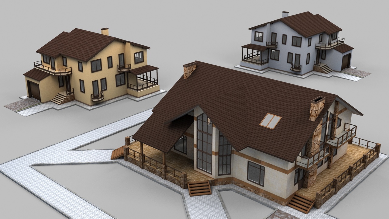 Media 1 for listing European Low Poly Baked Villas