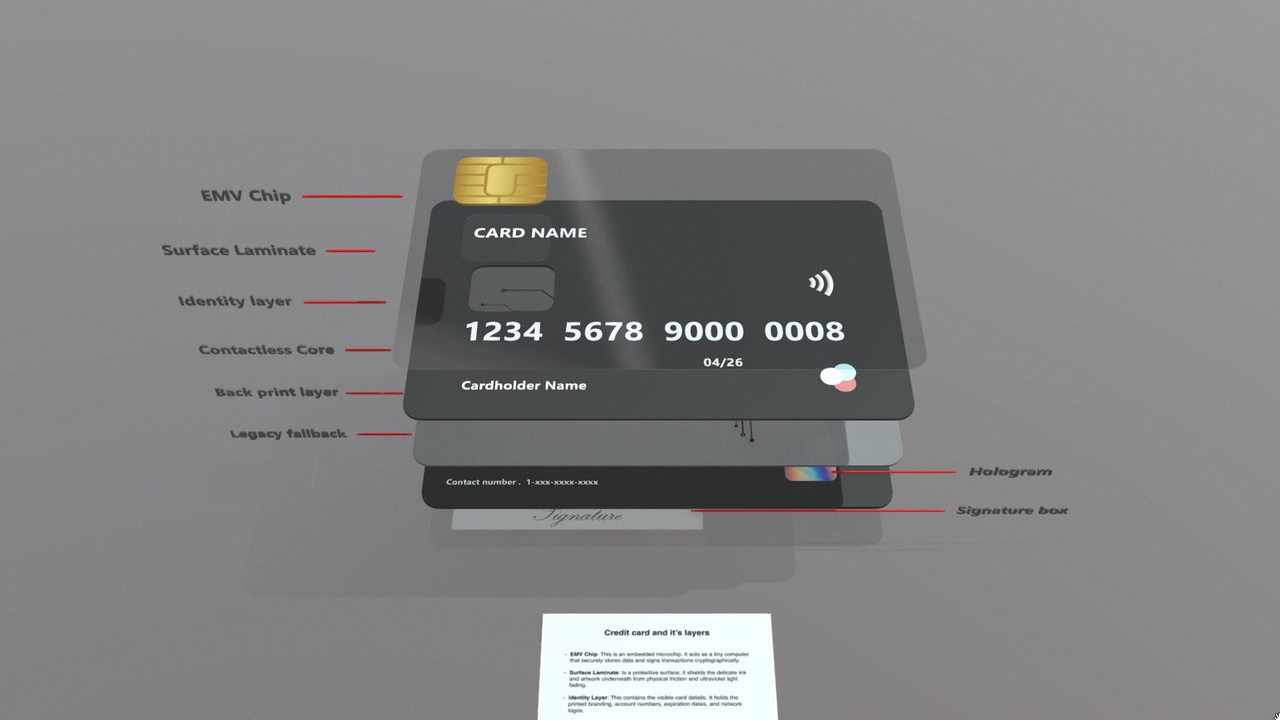 Media 1 for listing Credit card and its layers
