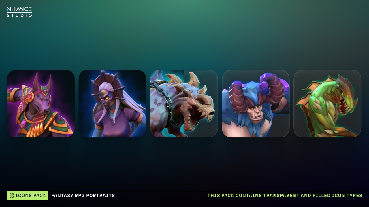 Media 1 for listing Fantasy RPG Portraits Pack #2