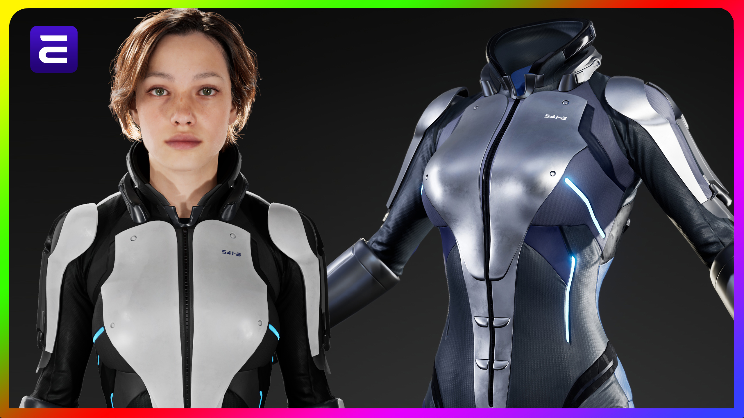 Scifi Female Armored Suit
