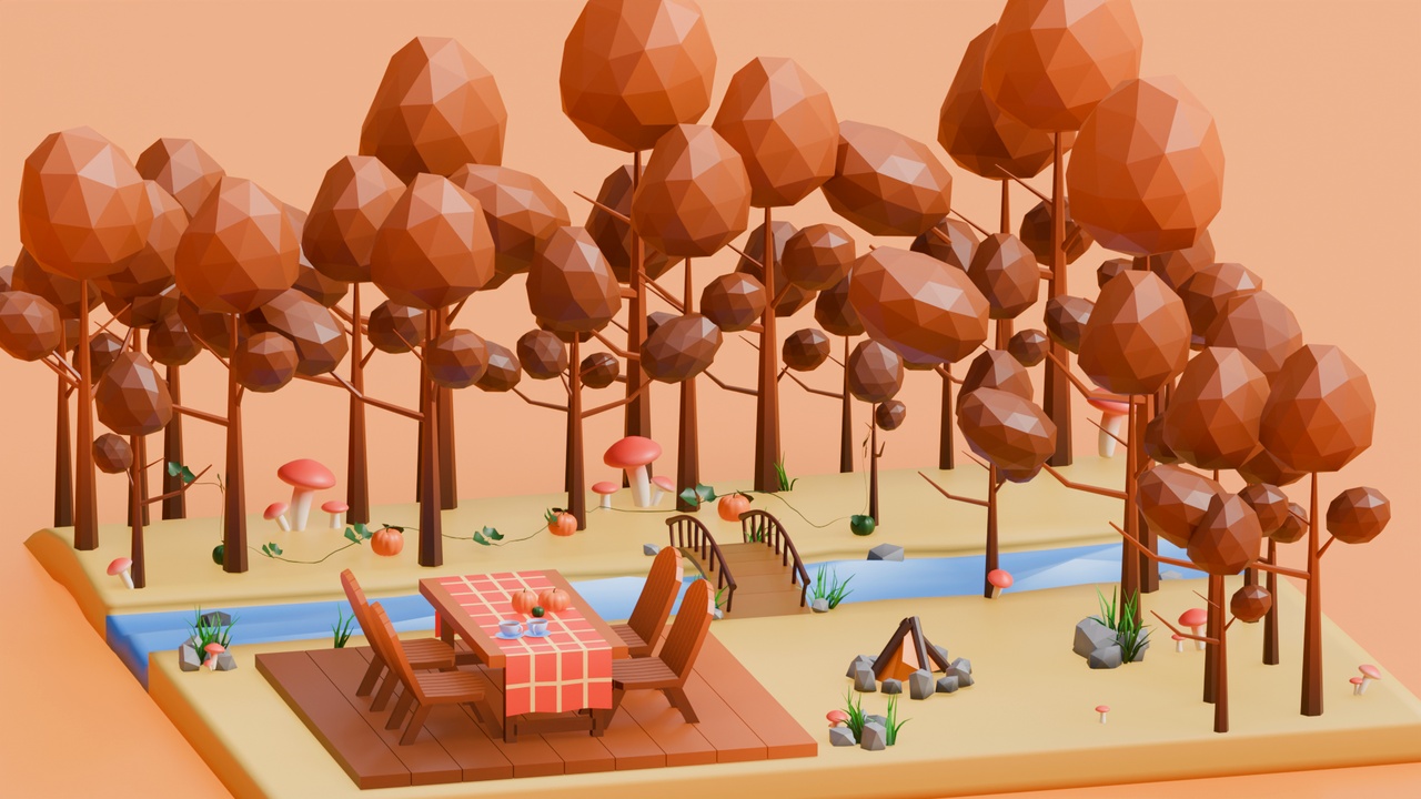 Media 1 for listing Low Poly Forest Camp