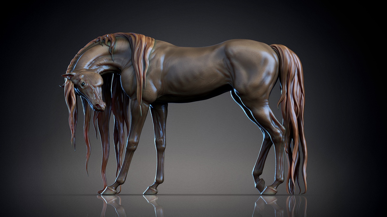 Media 1 for listing Horse in Sadness  |  3D Sculpting - High Poly