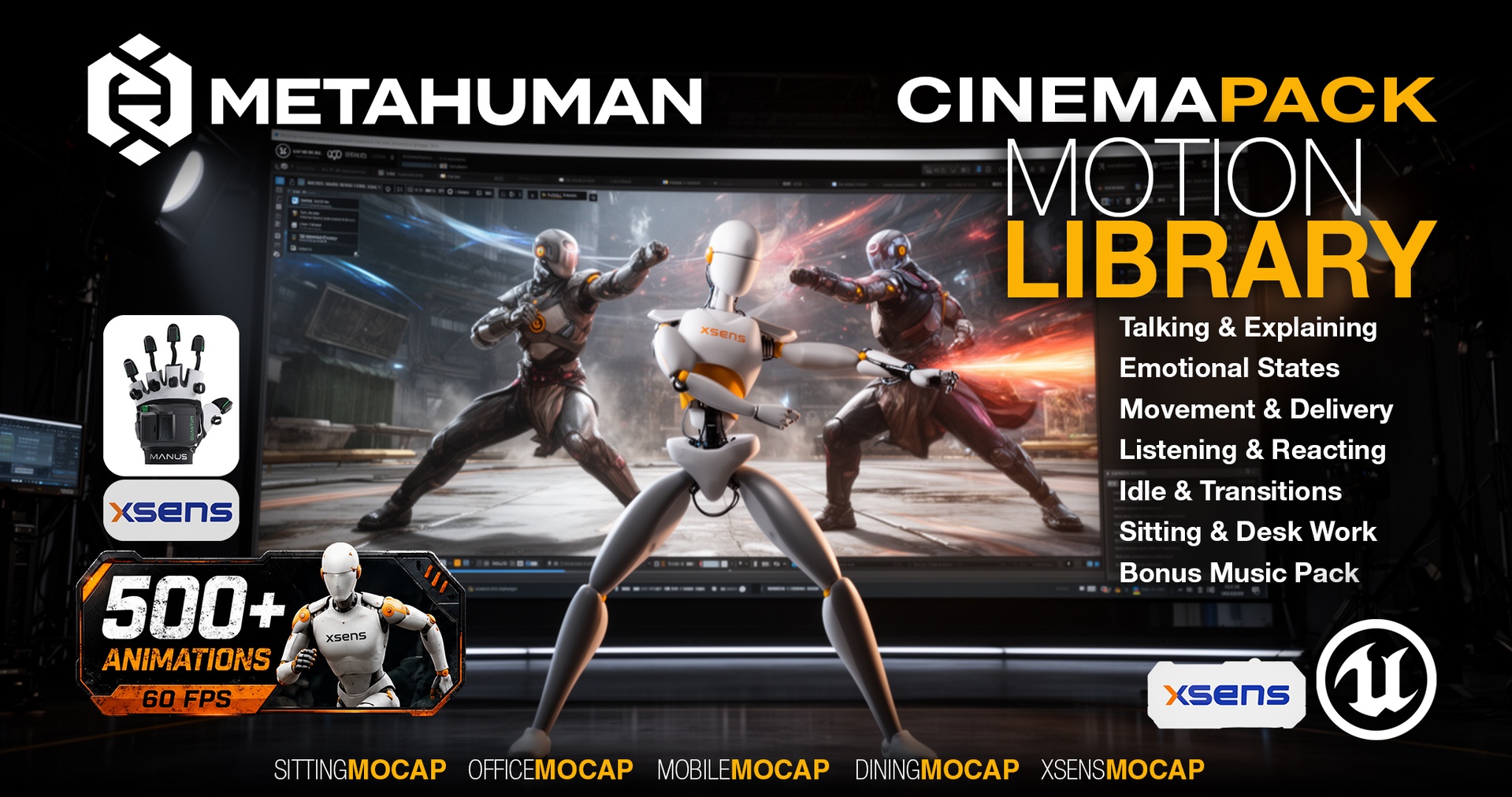 Media 1 for listing MetaHuman Cinema Pack : Motion Library