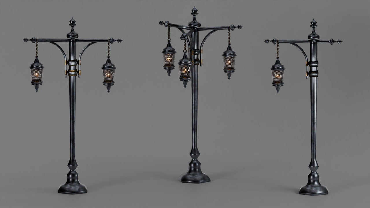 Media 1 for listing Gothic Suspended Street Lamp Set (3 Variations)