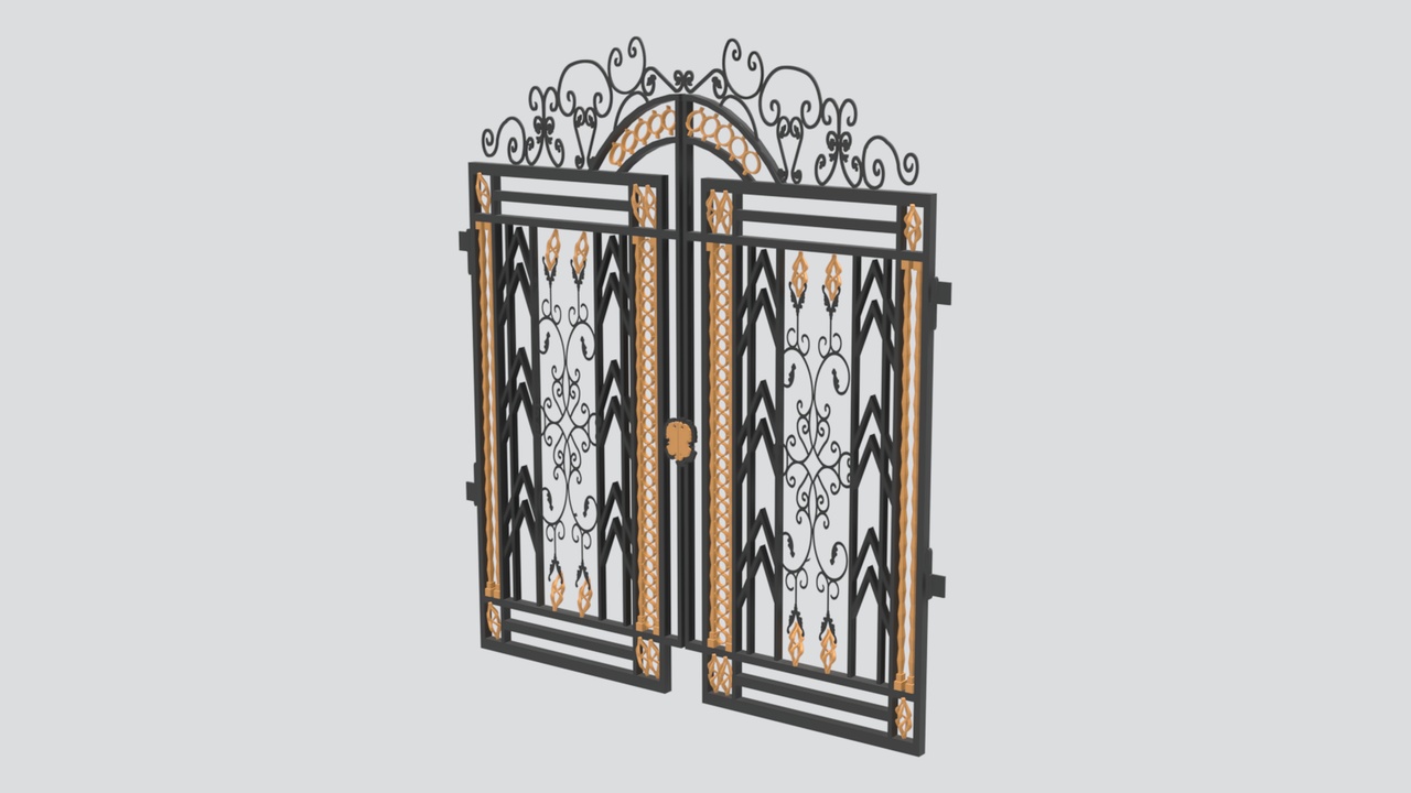 Media 1 for listing European Ornate Wrought Iron Gate 3D Model