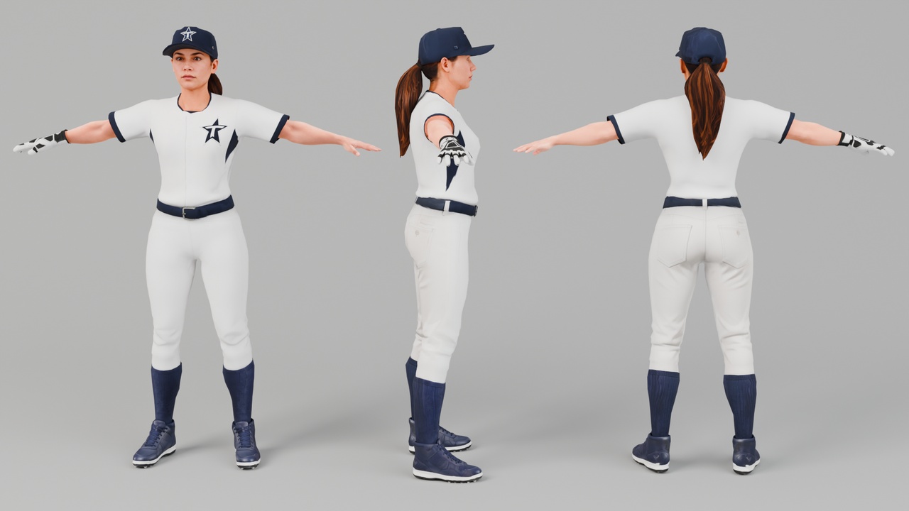 Media 1 for listing Baseball Players Pack Male Female - Rigged