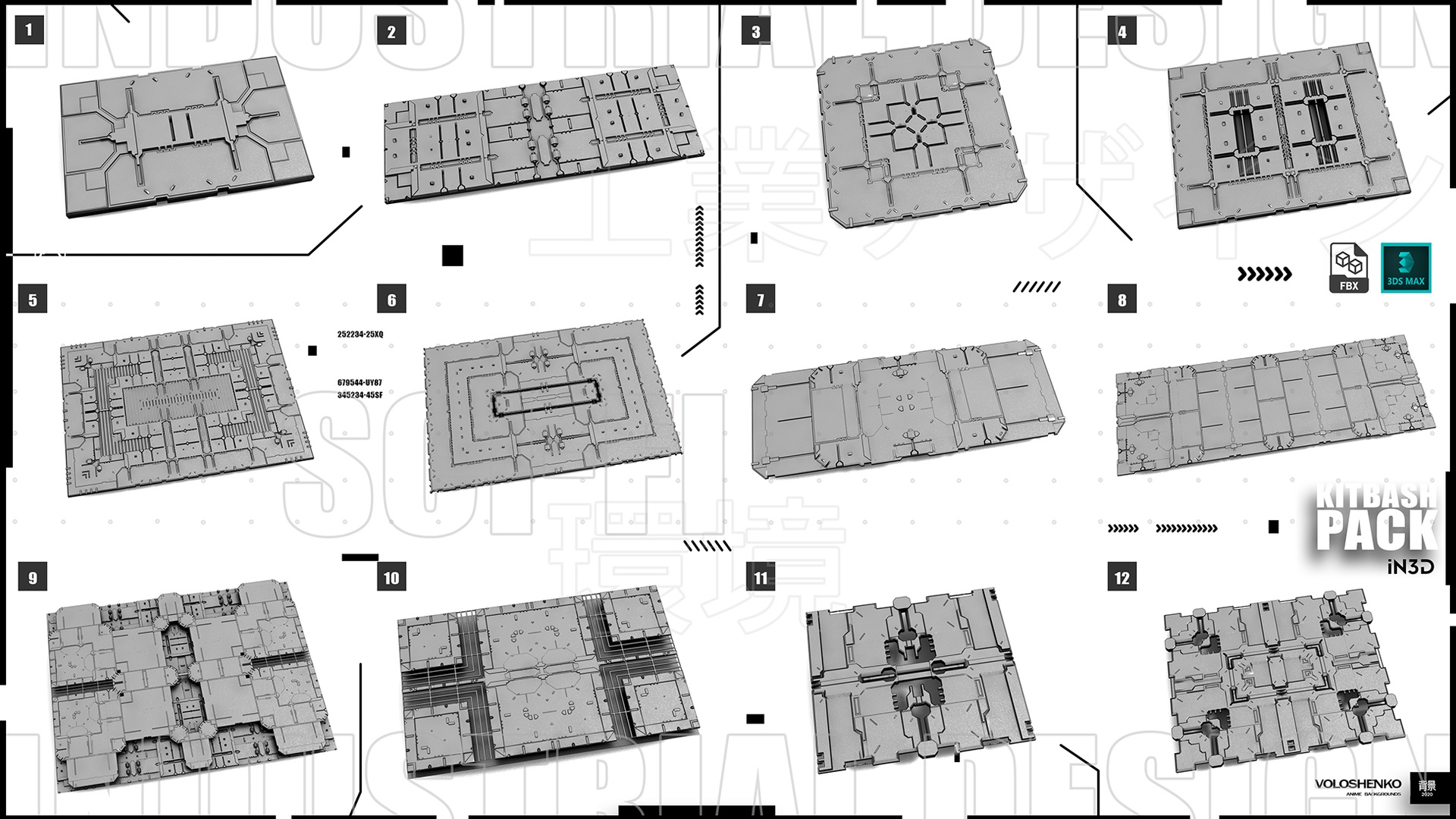 Media 1 for listing KITBASH PACK SCI-FI WALLS Vol.5