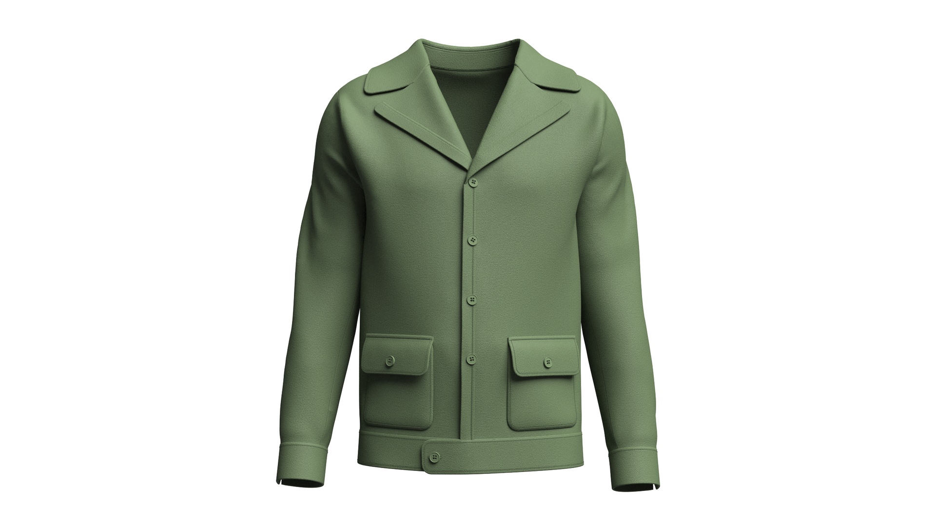 Media 1 for listing Men Button - Up Jacket With Flap Pockets | High Poly