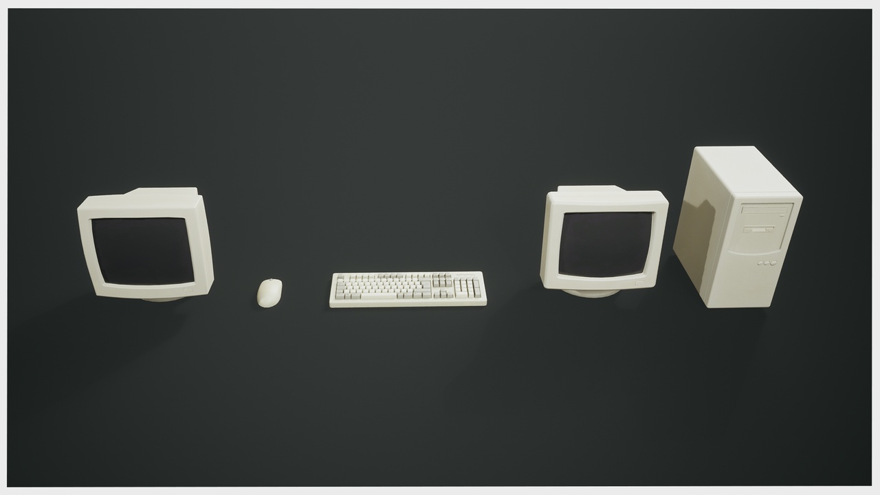 Media 1 for listing Stylized Realism Retro Computer Set